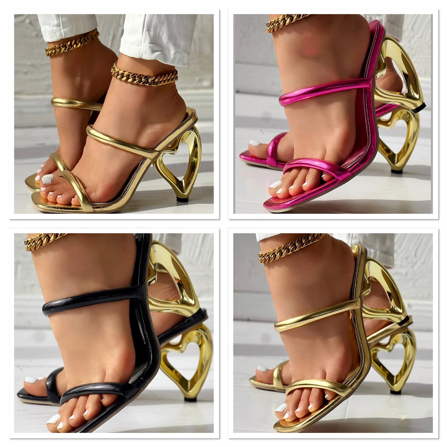 Deluxor™ - Sandalen mit Absatz und hohler Herzform